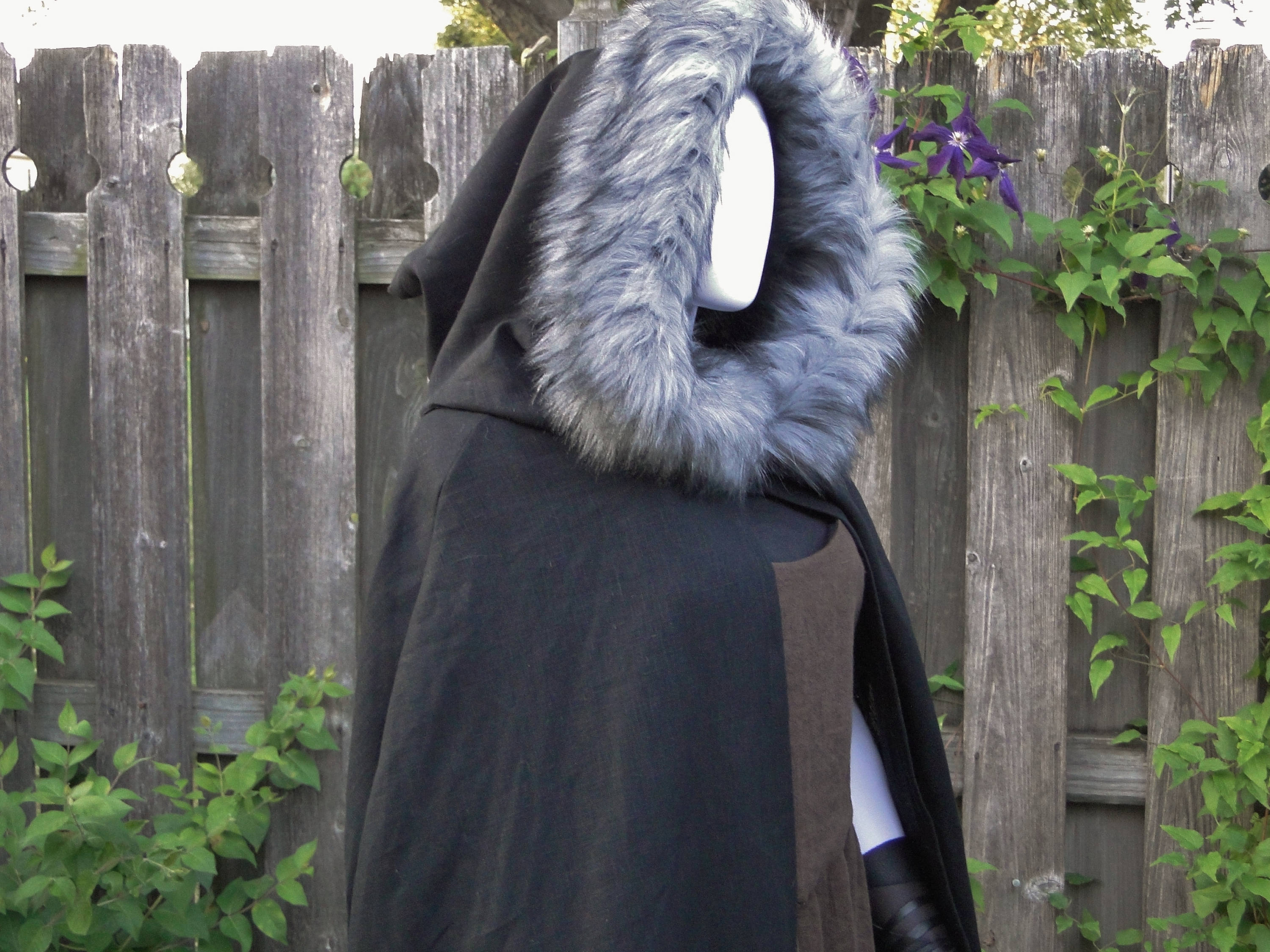 Fur-Lined Winter Viking Hooded Cloak | Viking Warrior Co. Ivory