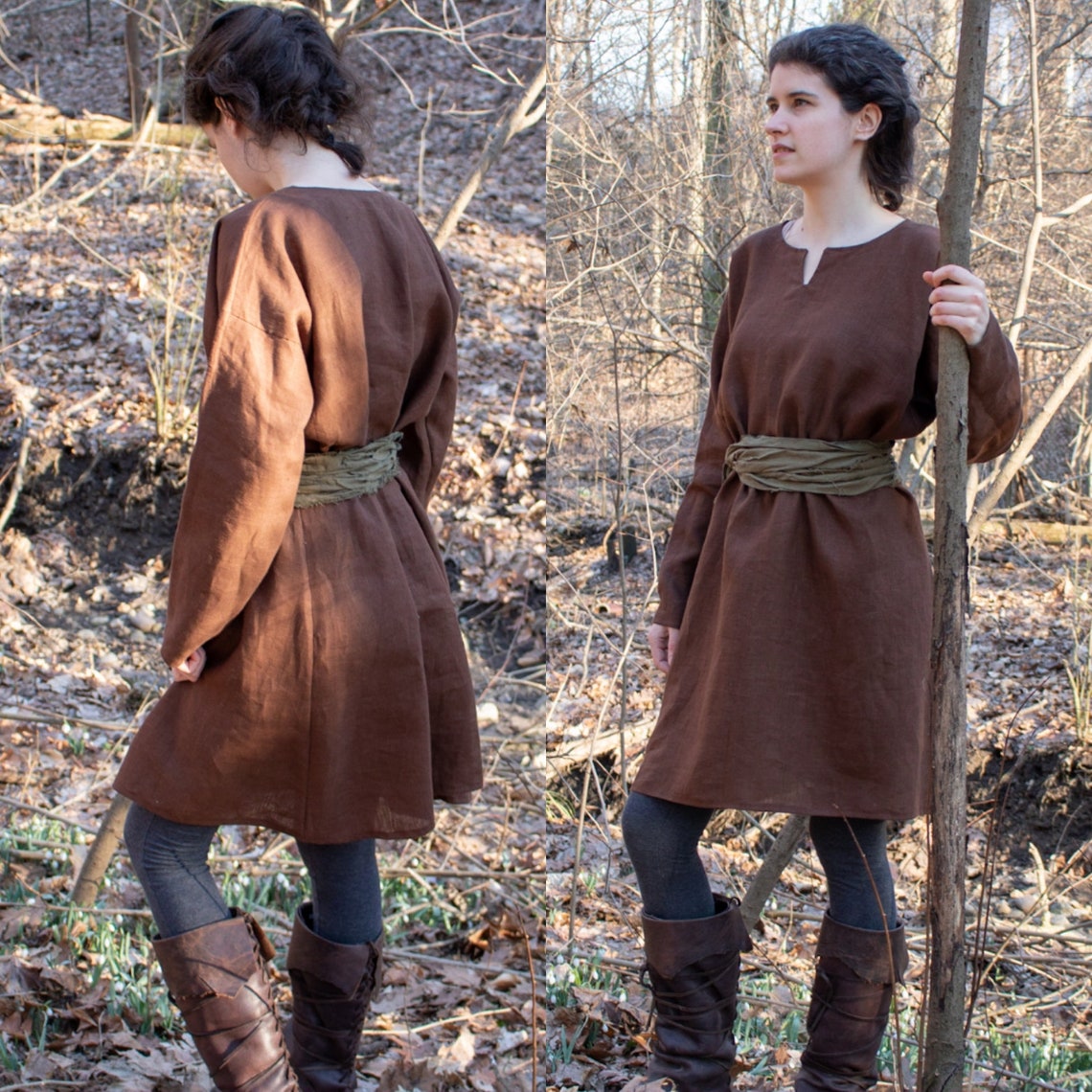 Women's Medieval Tunic Dress Long Sleeve /P/ LB - Etsy