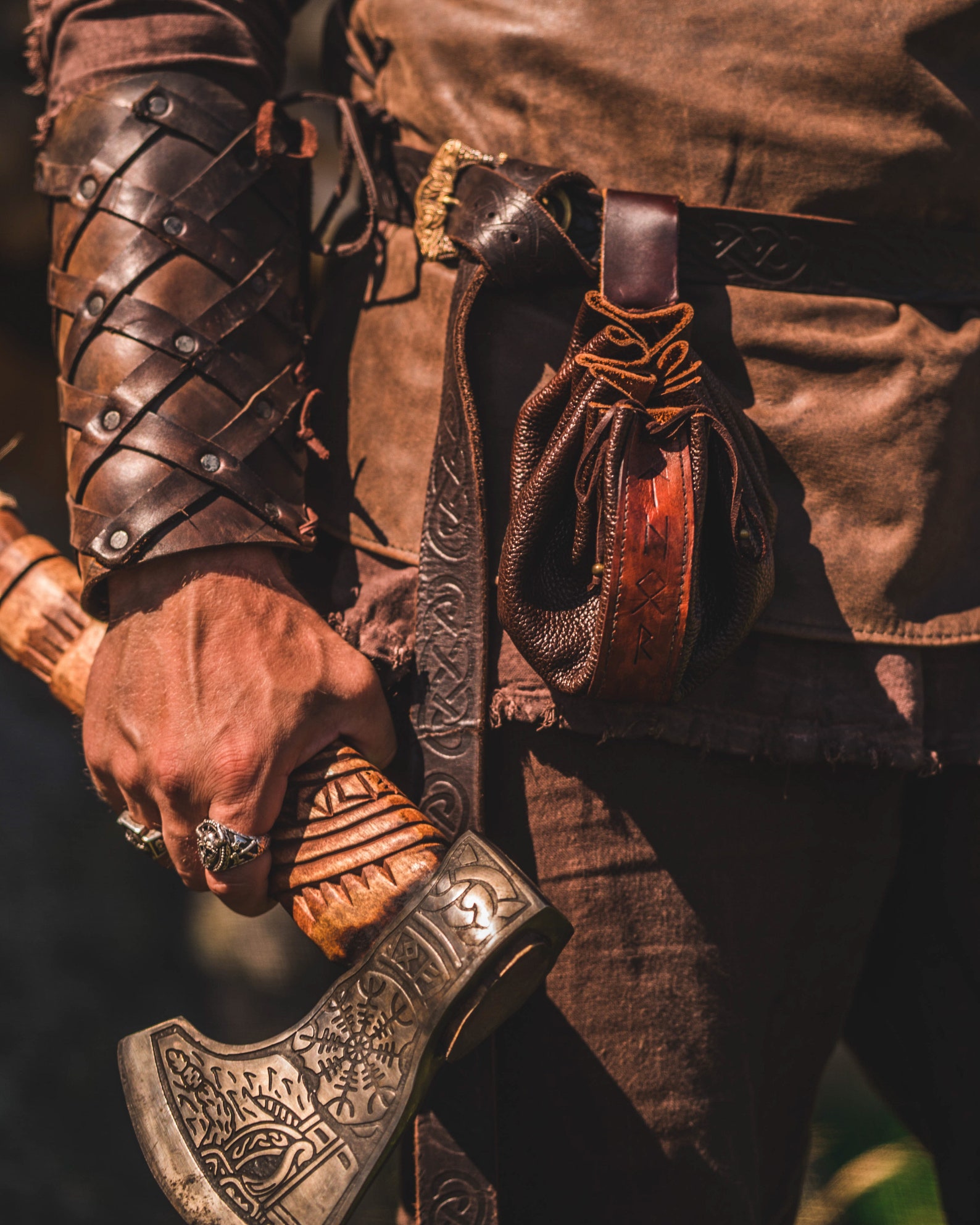 Leather Rune Pouch Bag, Customizable Choose Your Rune Inscription - /F ...