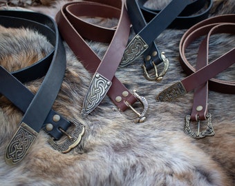 Viking Leather Belts, Medieval, Norse, Reenactment, Custom Made - /F/ (AB)