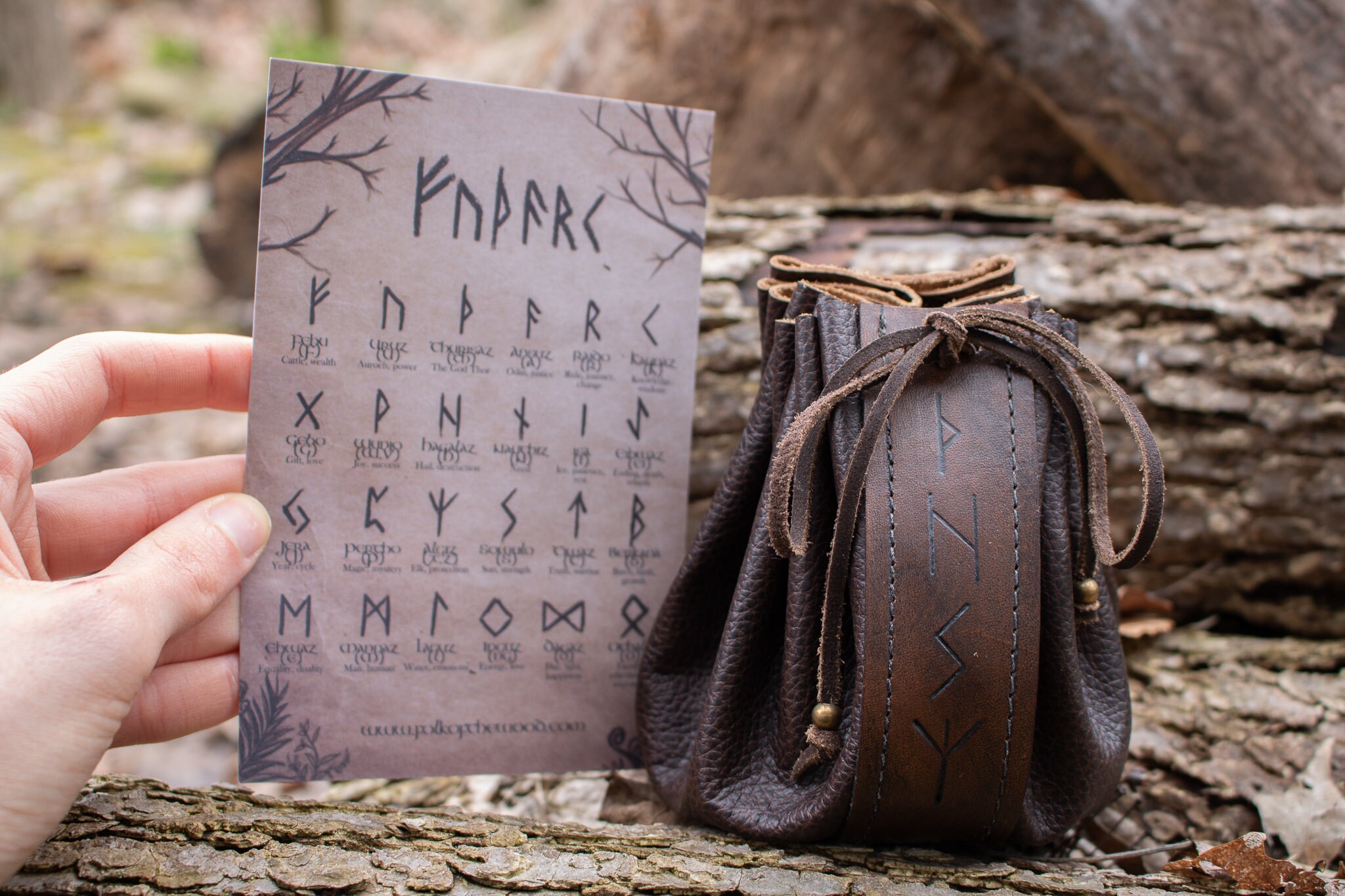 Rune Pouches Ready Made Viking Medieval Bags /F/ (AB)