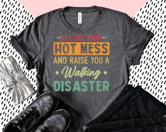 IDcommerce Queen of Disaster Womens T-Shirt Medium Gray IDcommerce Queen of Disaster Womens T-Shirt Medium Gray