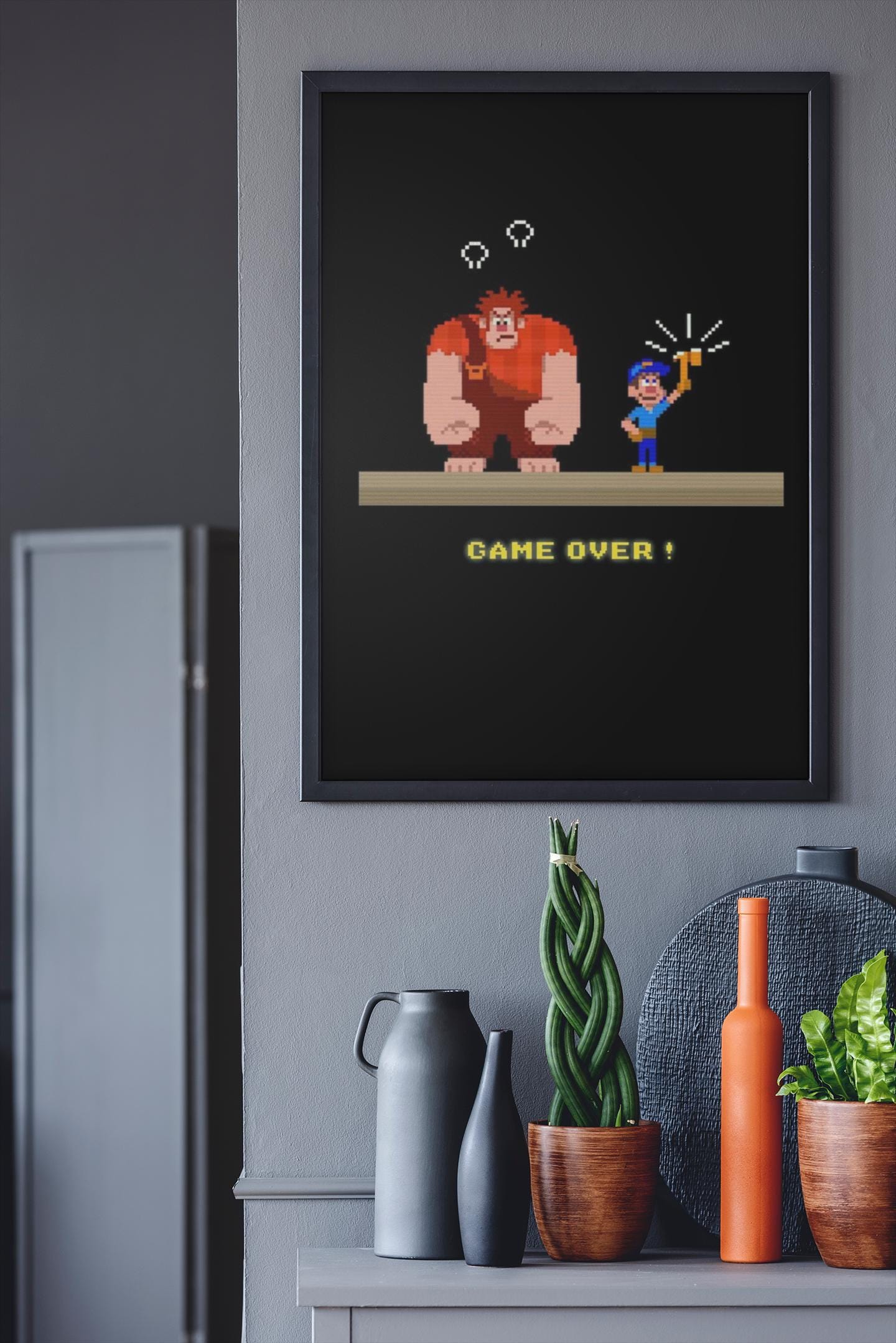 Pixel Game Ralph Wreck-it Ralph Pixel Art Poster | Fix-it Felix Retro Arcade Wall Art ...