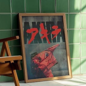 Akira Anime Movie Poster Art | Kaneda Pill Jacket Wall Decor | Retro Cyberpunk Neo-Tokyo Print | Classic Manga Aesthetic Art | Unframed