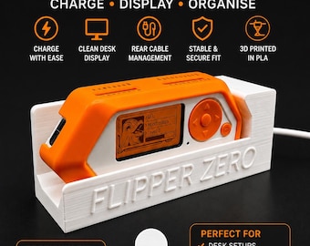 Flipper Zero Dock Stand Ladehalter Kabelführung 3D Gedrucktes Display