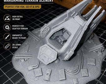 40K Kompatibles Escape Pod Absturzstelle Gelände | Sci-Fi Wargaming Szenerie