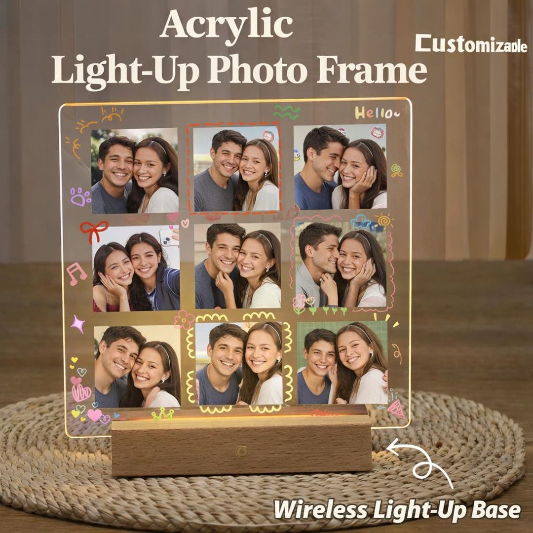 Custom Acrylic Light up Photo Frame, Personalized LED Photo Frame ...