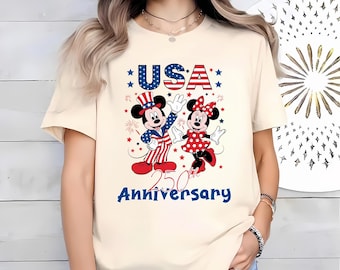 Mickey and Minnie 250th Anniversary Shirt, Patriotic Disney Main Street Tee, Magic Kingdom Shirt, Family Trip 2026 Matching Shirts