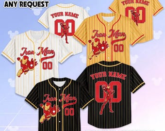 Personalized Iron Man Baseball Jersey, Custom The Avengers Jersey, Disney Baseball Team Outfit, Birthday Gift