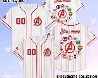 Personalized The Avengers Baseball Jersey, Custom Disney The Avengers Jersey, Disney Baseball Team Outfit, Birthday Gift