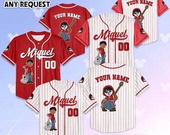 Personalized Miguel Baseball Jersey, Custom Coco Miguel Baseball Shirt, Baseball Team Outfit, Gift for Disney Fans
