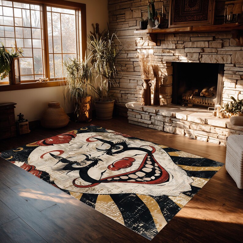 Creepy Clown Rug, Gothic Circus Carpet, Scary Clown Decor - Etsy