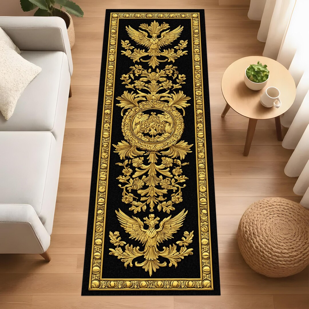 Baroque Eagle Runner Rug, Imperial Double Carpet, Classic Hallway ...