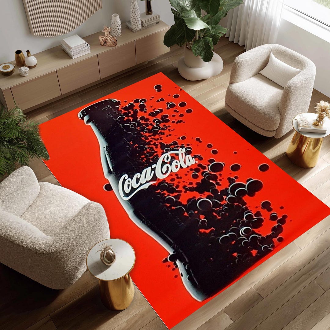 Coca Cola Round Rug Coca Cola Rug, Retro Soda Bottle Carpet, Gamer Room Decor - Etsy