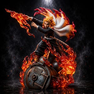 Rengoku Demon Slayer STL File, 3D Print Figurine