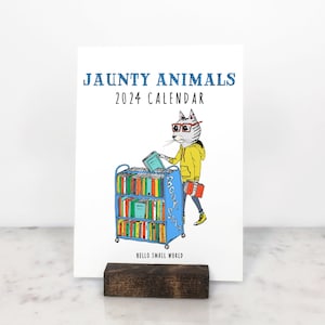 2024 Calendar - Desk Calendar 2024 - Wall Calendar - Jaunty Animals