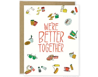 Better Together - Valentine's Day Card - Funny Love Card - Pun Card - Funny Valentines Card - For Him - Cute Anniversary Card For Husband