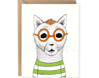 Greeting Cards Note Card Sets For Friends Goat Blank Note Cards Cute Cards For Any Occasion Glasses For Her Animal Note Card