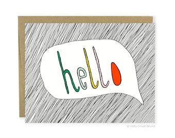 Hello Card - Hello Bubble, Quirky Hello Card, Cute Just Because