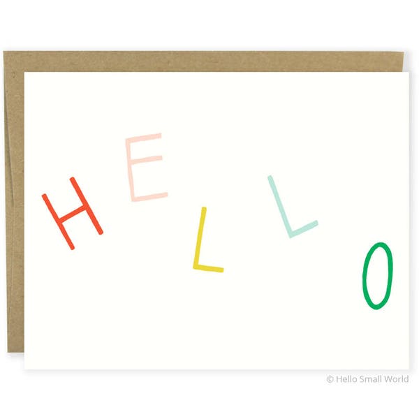 Cute Hello Card, Cute Thinking Of You Card, Simple Hello Card, Simple Stationery, Cute Stationery For Her, Sweet Note Card, Quirky Hello