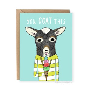 Funny Encouragement Card, For Him, Card For Friend, For Husband, Boyfriend, Pun Card, You Goat This, Pun, Greeting Cards, For Her, Wife Card