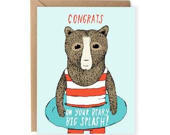 Funny Congrats Card, Pun Card, Cute Card, For Friend, Grad, Coworker, Boyfriend, Husband, Congratulations Cards, For Him, Her, Big Splash