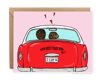 Valentine Card - Anniversary Card - Lovers Lane Card, Valentine Card, Nostalgic Love Card