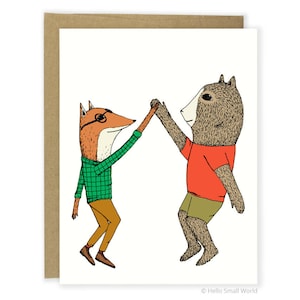 Carte de l'amitié - High 5 animaux, carte d'amis mignons, carte Huzzah, carte High Five, carte d'amitié drôle, carte d'ami drôle