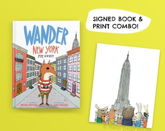 Wander New York: Fitz in the City Children's Picture Book and Illustrated Art Print - Autographed by Author and Illustrator