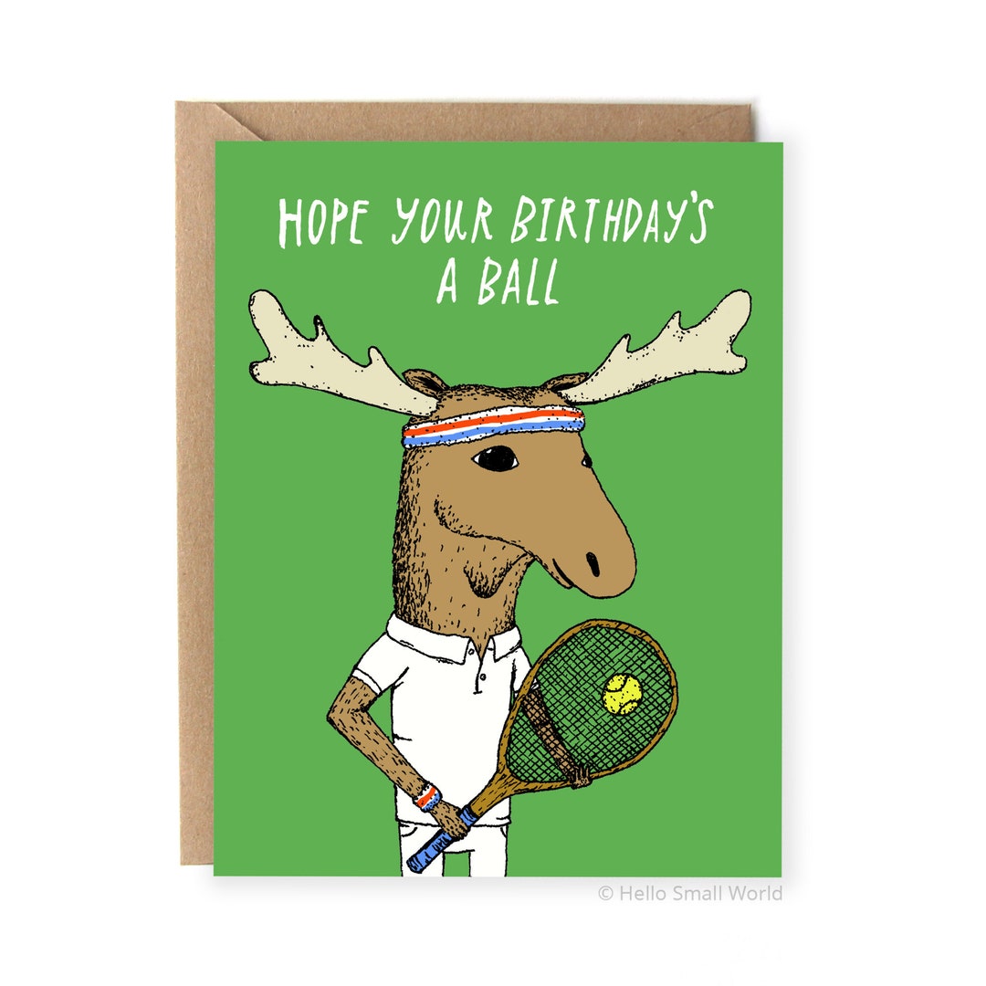 Funny Birthday Card, Pun Birthday Card, Sports, Tennis, Pun Card, for