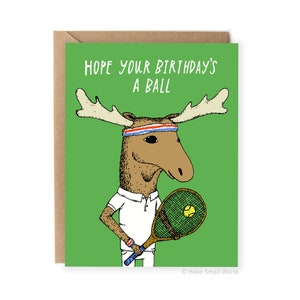 Carte d'anniversaire drôle, jeu de mots, sport, tennis, jeu de mots, pour ami, lui, carte pour petit ami, papa, mari, carte d'anniversaire, un ballon