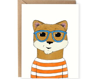 Otter Note Card, Note Card Sets, Cute, Blank Note Cards, For Friends, Greeting Cards, Glasses, Animal, Cards For Any Occasion, Cute Otter