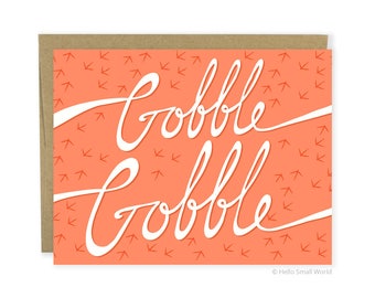 Funny Thanksgiving Card, Cute Thanksgiving Card, Gobble Gobble Card, Turkey Day Card, Thanksgiving Greeting Card, Thanksgiving Invitation