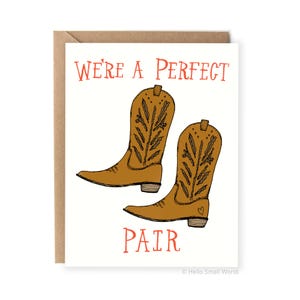 Jolie carte de Saint-Valentin - carte amour Saint-Valentin pour petit ami, pour lui, elle, mari, femme, nous sommes une paire de bottes parfaite