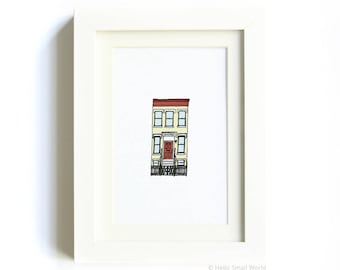 New York Architecture Print No. 7 - Illustrated New York Art, Urban Art, Quirky Architecture, by Hello Small World, Wall Art, Illustrated