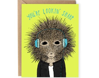 Lookin Sharp, Funny Cards, Just Because, Pun Card, Cute Greeting Cards, For Any Occasion, For Friend, Girlfriend, Boyfriend, Husband, Animal