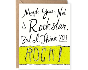 Funny Father's Day Card - Rockstar, Friend Card, For Him, For Her, Card For Husband, For Boyfriend, You Rock Card