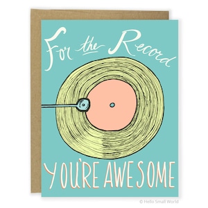 Funny Record Card - Funny Valentines Day Card - Record Player Valentine Card - Record Player Card - Music Love - Vinyl Card - For Friend