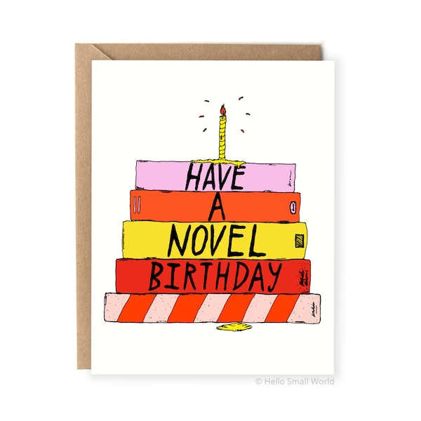 Funny Birthday Card, For Her, Cute Birthday Cards, For Friend, Pun Card, Book Lover, Novel Birthday, Card for Writer, Sister, Mom, Birthday