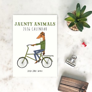 2026 Calendar - Desk Calendar 2026 - Wall Calendar - Jaunty Animals