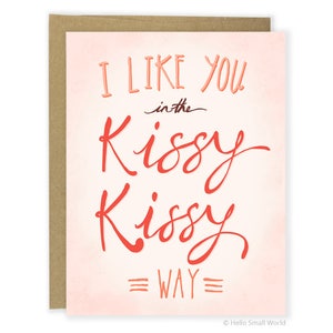 Valentine Card - Anniversary Card - Kissy Kissy Way Card, Anniversary Card, Love Card, Valentines Day Card