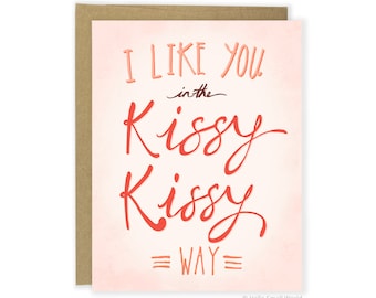 Carte de Saint-Valentin - carte d'anniversaire - carte Kissy Kissy Way, carte d'anniversaire, carte d'amour, carte de Saint Valentin