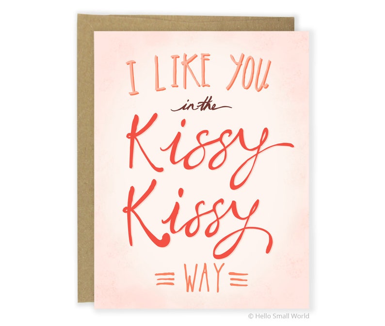 Valentine Card Anniversary Card Kissy Kissy Way Card, Anniversary Card, Love Card, Valentines Day Card image 1