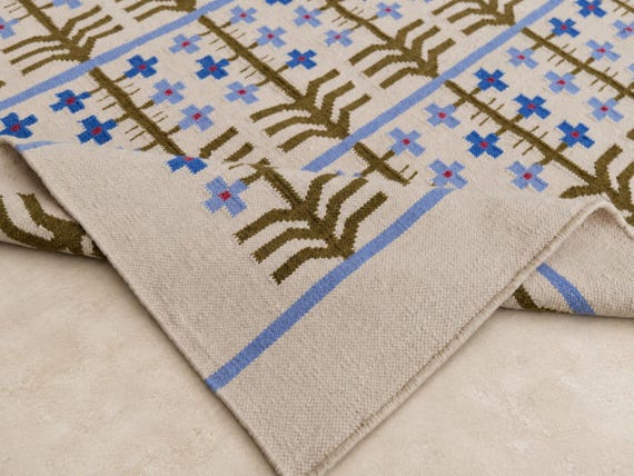 Scandinavian Wool Rug, Handwoven Flatweave Kilim, Geometric Modern Wool Floor Covering , Eco-Friendly 8x10 ft Living Room Decor Runner Rugs