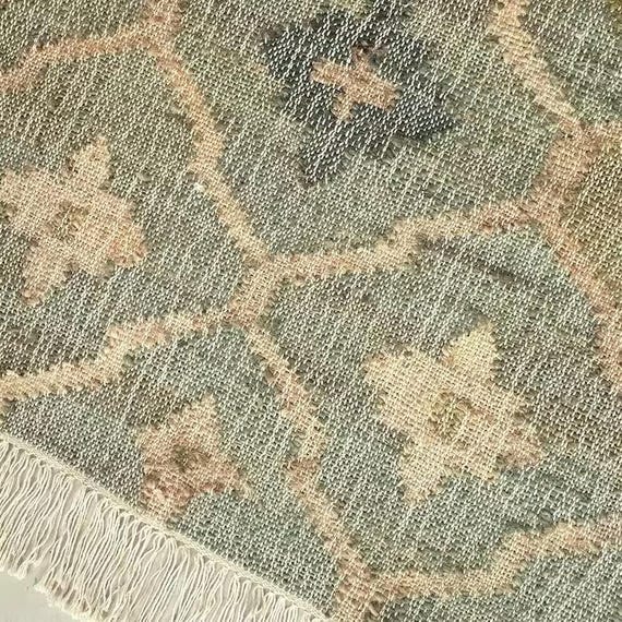 Muted Kilim Rug : Handmade Neutral Jute Rug , Rustic Farmhouse Decor, Cottage Core Muted Area Rug, Large Muted Jute Rug, Handwoven Kilim Rug