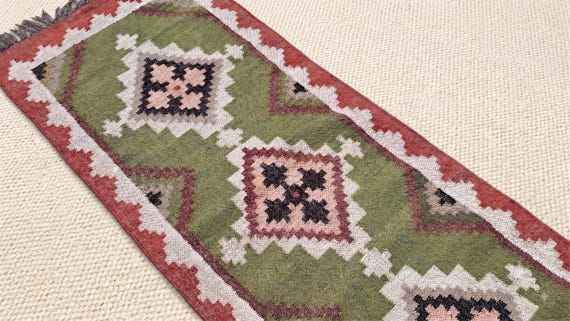 Indian Handmade Multicolor Jute Cotton Rectangle Rug, Cotton Jute Floral Pattern Rug, Large Area Jute Cotton Rug, Home Decorative Rug