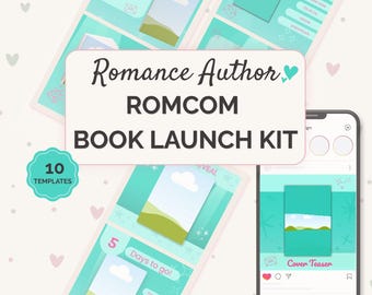 Romance Author Book Launch Kit, Canva Instagram Templates, Book Marketing (Digital Download)