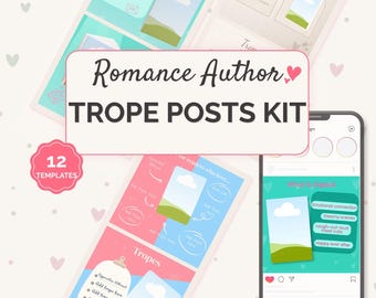 Romance Author Instagram Templates, Romance Trope Posts Kit, Romance Quotes, (Digital Download)
