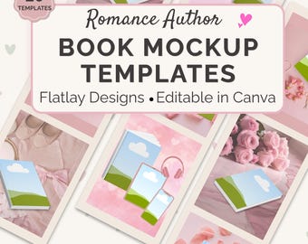 Romance Book Mockup, Flatlay Book Mockups, Flat Lay Book Cover Mock-ups, Instagram Promo Graphics, Romance Author