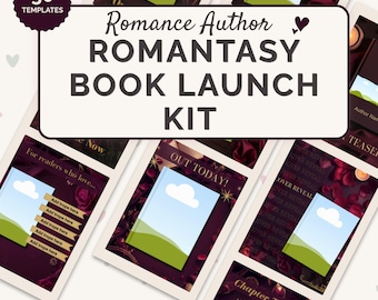 Romantasy Book Launch Kit Template Bundle | 30 Romance Author Graphics | Cover Reveal, ARC, Mood Board, Sale Posts